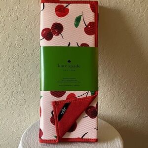 Kate Spade: Red Cherry Pattern Reversible Drying Mats- set of 2